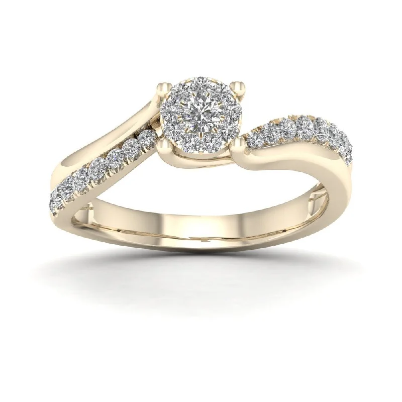 Platinum Engagement Rings with Milgrain EdgesDe Couer 1/3ct TDW Diamond Bypass Ring - Yellow