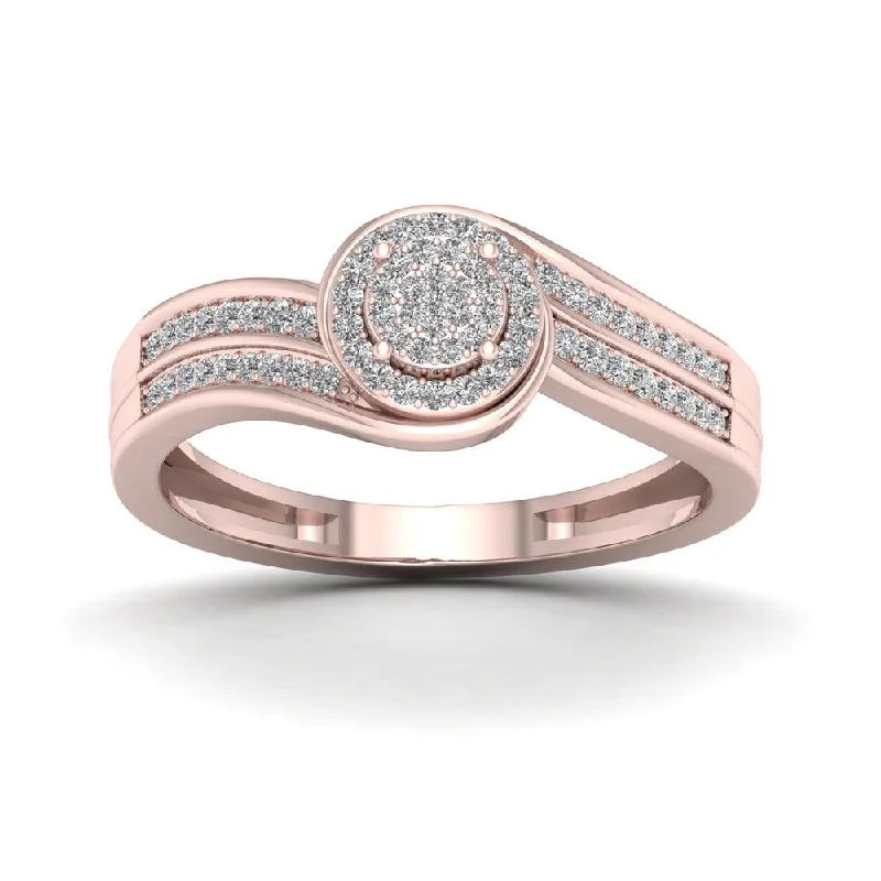 Art Nouveau - Inspired Engagement Rings with Organic MotifsDe Couer 1/5ct TDW Diamond Bypass Engagement Ring - Pink