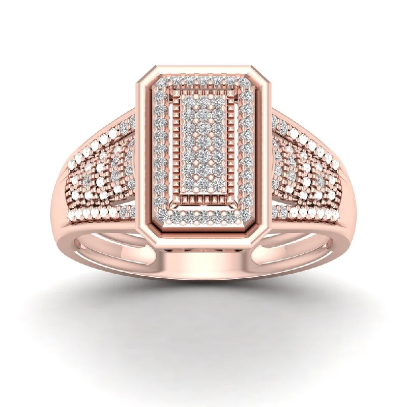 Art Deco - Geometric Engagement Rings with Black Enamel AccentsDe Couer 1/5ct TDW Diamond Cluster Ring - Pink