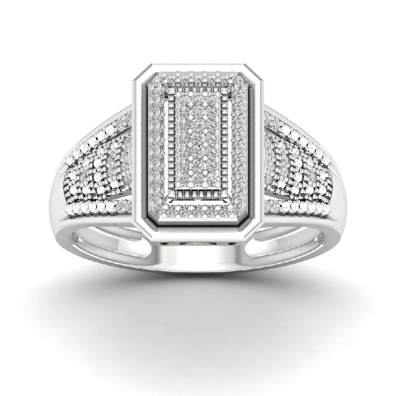 Pear - Shaped Engagement Rings with Twisted Shank DesignsDe Couer 1/5ct TDW Diamond Cluster Ring - White