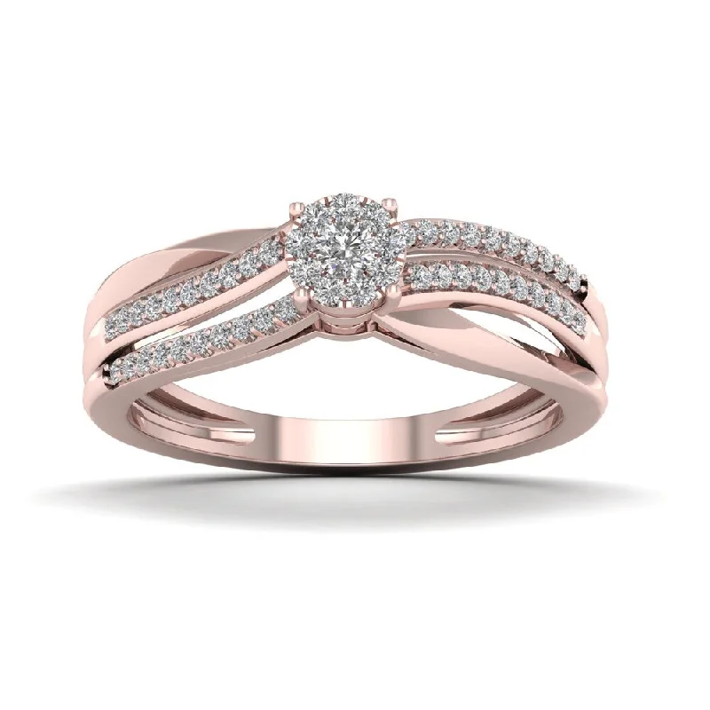 Vintage - Style Engagement Rings with Intricate ScrollworkDe Couer 1/5ct TDW Diamond Split Shank Ring - Pink