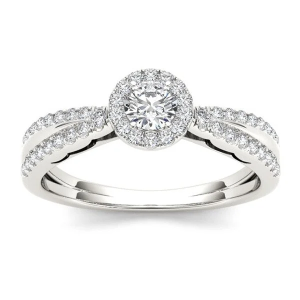 Rose - Cut Diamond Engagement Rings with a Rustic CharmDe Couer 10k White Gold 1/2ct TDW Diamond Solitaire Engagement Ring