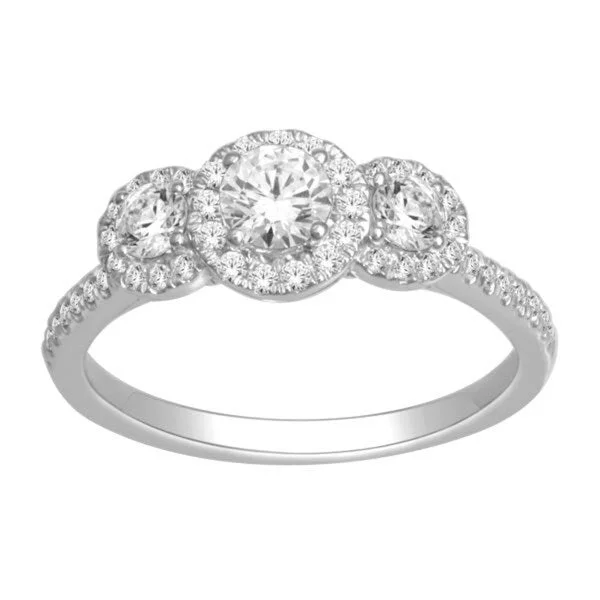 Engagement Rings with a Hidden Heart - Shaped CutoutDe Couer 10k White Gold 1ct TDW Diamond Three-Stone Engagement Ring