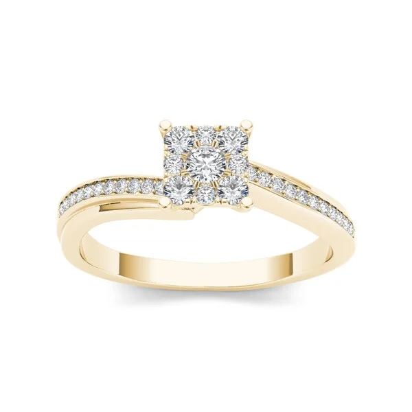 Engagement Rings with a Hidden Heart - Shaped CutoutDe Couer 10k Yellow Gold 1/3ct TDW Diamond Engagement Ring