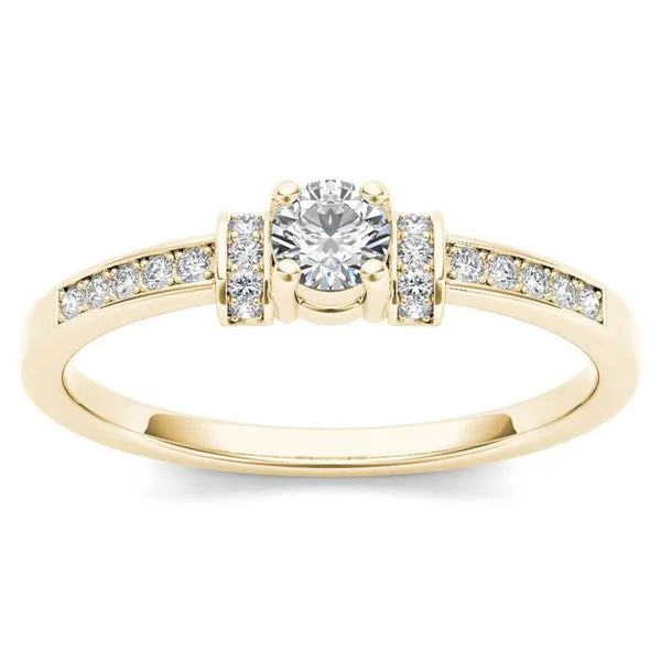 Platinum Engagement Rings with Milgrain EdgesDe Couer 10k Yellow Gold 1/4ct TDW Diamond Classic Engagement Ring