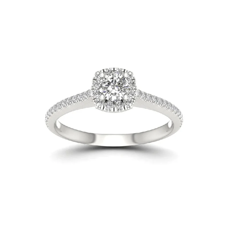 Engagement Rings with a Pavé - Set Infinity SymbolDe Couer 5/8ct TDW Diamond Halo Engagement Ring - White