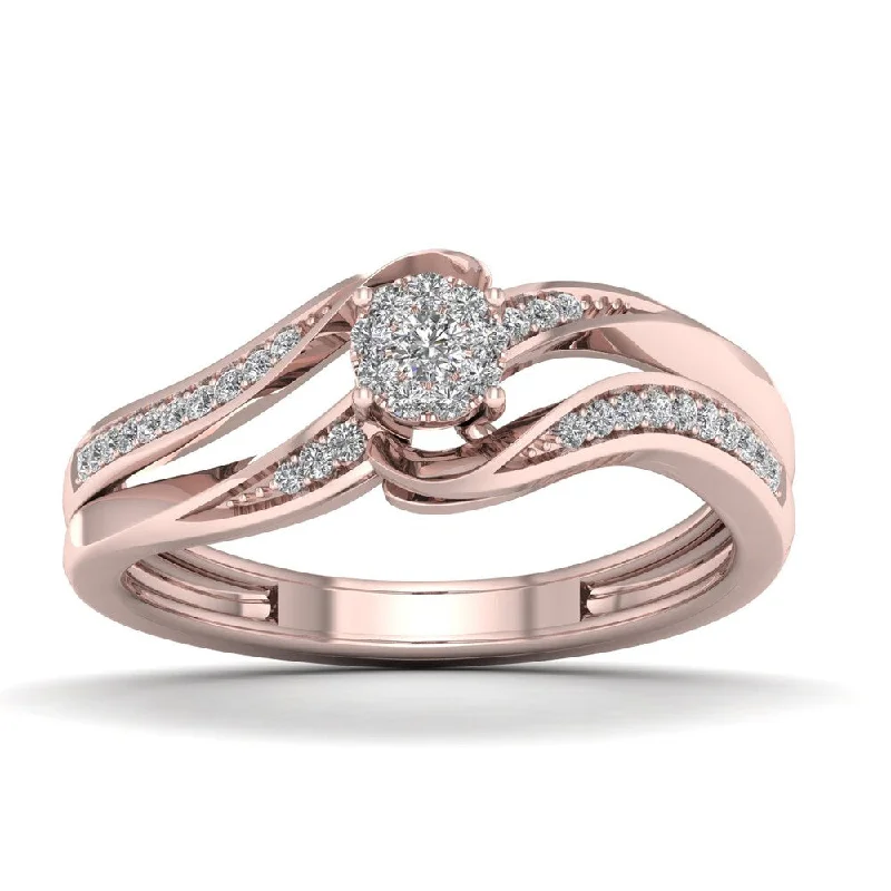 Engagement Rings with a Pavé - Set Infinity SymbolDe Couer IGI Certified 1/6ct TDW Diamond Cluster Engagement Ring - Pink