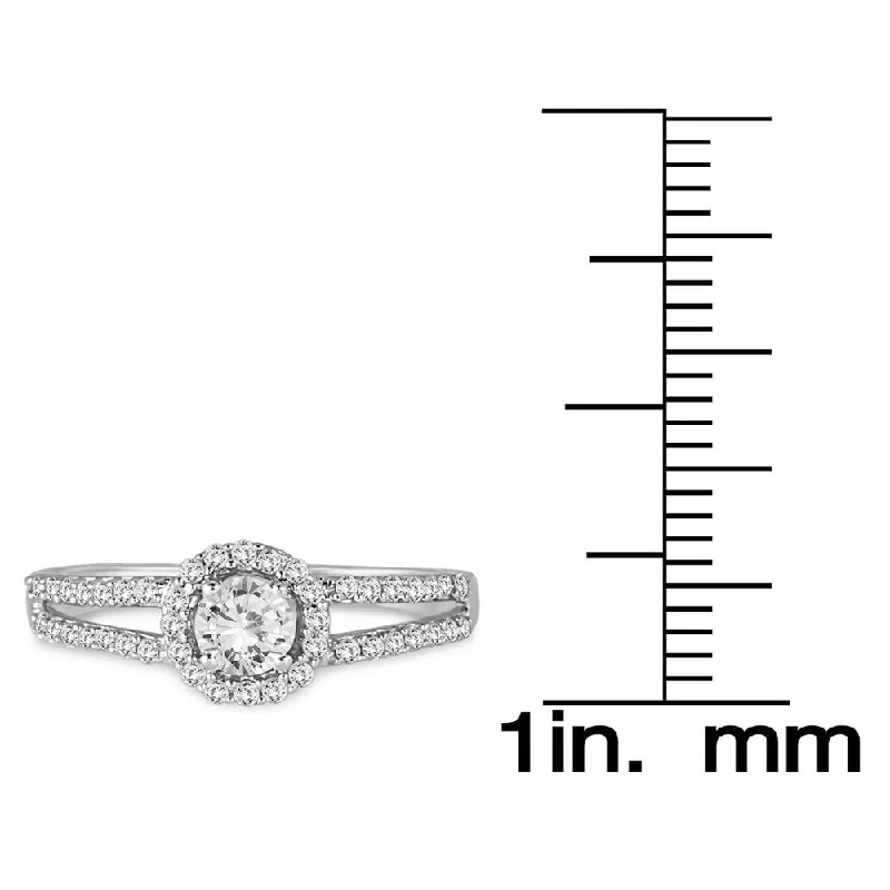 Platinum Engagement Rings with Milgrain EdgesMarquee 10k White Gold 1/2ct TDW Diamond Split Shank Ring (I-J, I2-I3)