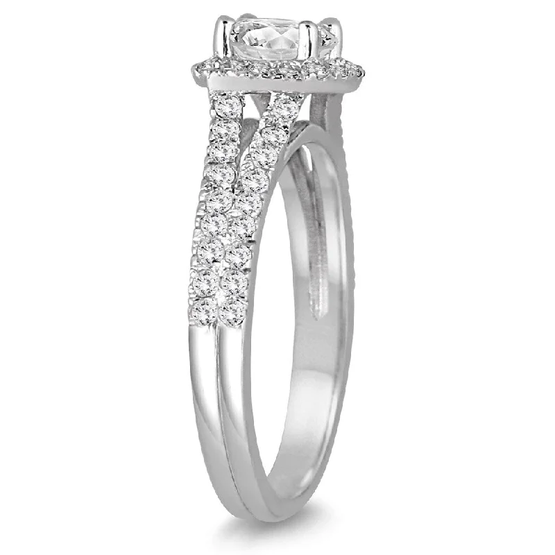 Engagement Rings with a Hidden Heart - Shaped CutoutMarquee 14k White Gold 1 1/4ct TDW Diamond Engagement Ring (I-J, I2-I3)