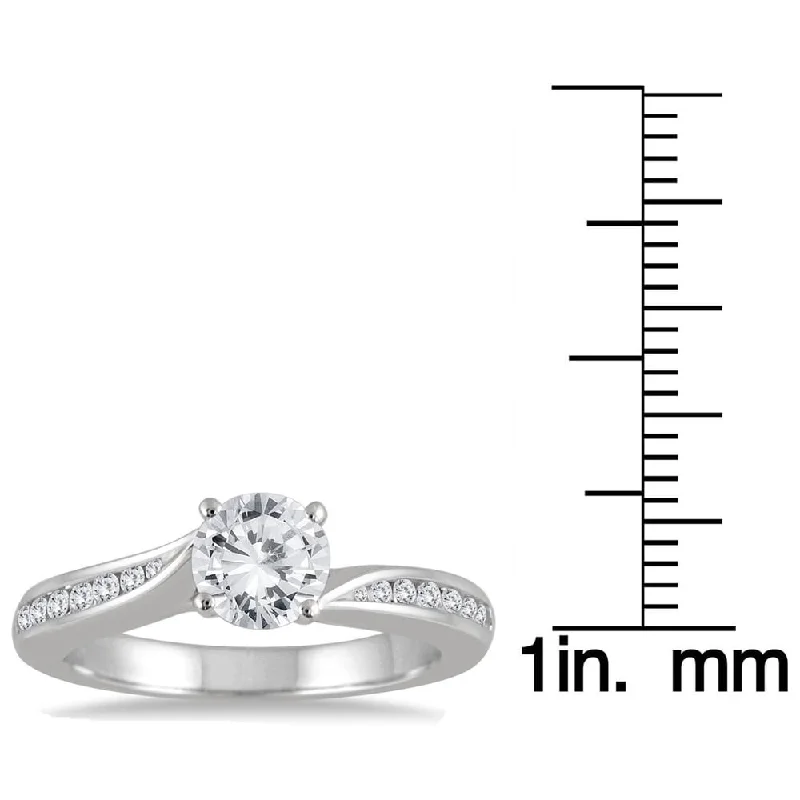 Engagement Rings with a Pavé - Set Infinity SymbolMarquee 14k White Gold 1 1/6ct Diamond Cathedral Engagement Ring (I-J, I2-I3)