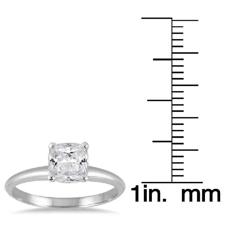 Cushion - Shaped Engagement Rings with Bead - Set DiamondsMarquee 14k White Gold 1 ct TDW Diamond Solitaire Engagement Ring