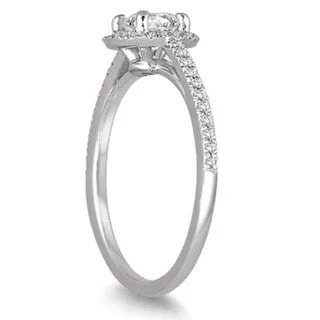 Engagement Rings with a Hidden Heart - Shaped CutoutMarquee 14k White Gold 3/4 ct TDW Diamond Halo Engagement Ring