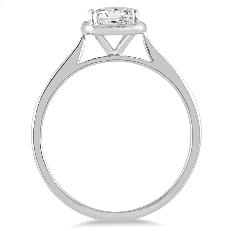 Rose - Cut Diamond Engagement Rings with a Rustic CharmMarquee 14k white gold 7/8ct TDW Diamond Halo Engagement Ring