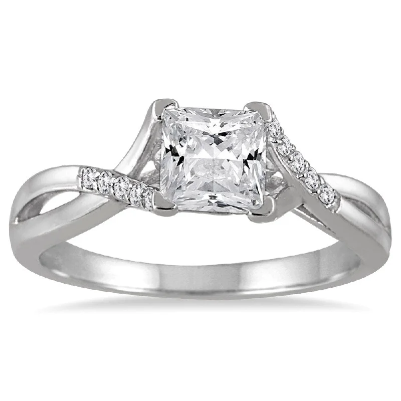 Engagement Rings with a Cathedral - Style Basket SettingMarquee 14k White Gold 7/8ct TDW Princess-cut Diamond Engagement Ring (H-I, I1-I2)