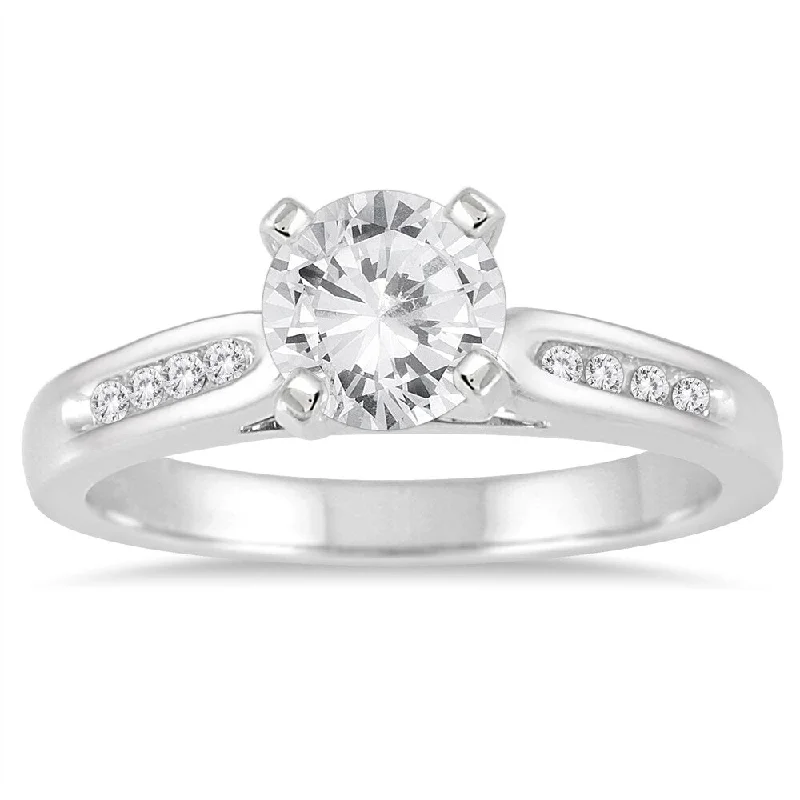 Emerald - Cut Engagement Rings with Trapezoid Side StonesMarquee Jewels 14k White Gold 1 1/10ct TDW Channel-set Diamond Engagement Ring