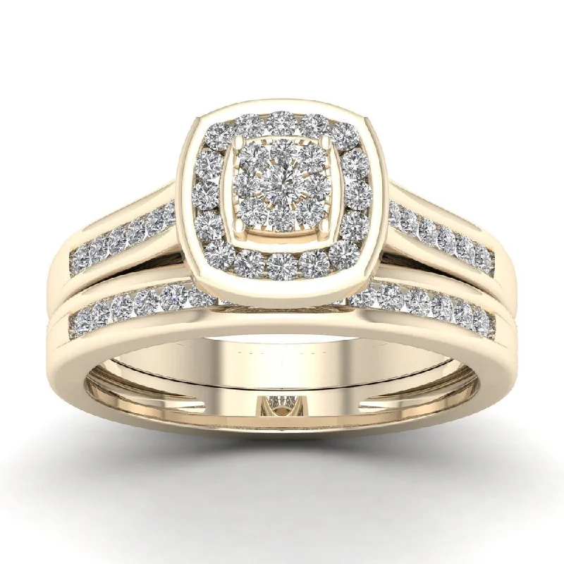 Engagement Rings with a Cathedral - Style Basket SettingDe Couer 1/2ct TDW Diamond Cluster Bridal Sets