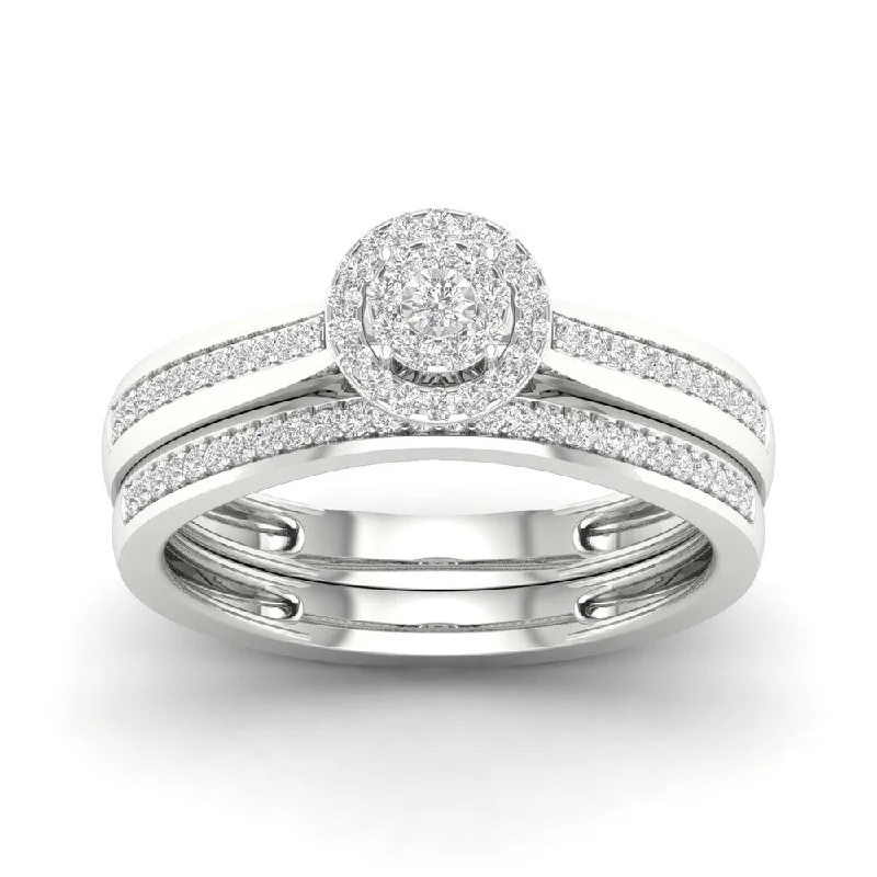 Engagement Rings with a Cathedral - Style Basket SettingDe Couer S925 Sterling Silver 1/5ct TDW Diamond Bridal Ring