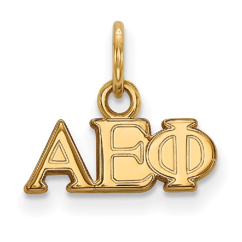 Turquoise - Inlaid Pendants with Southwest - Style Geometric Patterns14K Gold Plated Silver Alpha Epsilon Phi XS (Tiny) Greek Letters Charm