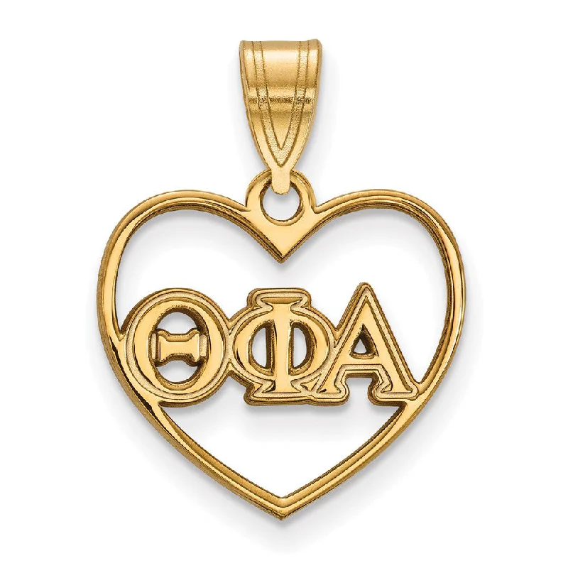 Resin Pendants with Encapsulated Butterfly Wings14K Plated Silver Theta Phi Alpha Heart Greek Letters Pendant