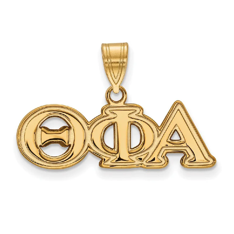 Ceramic Pendants with Hand - Painted Mandala Designs14K Plated Silver Theta Phi Alpha Medium Greek Letters Pendant