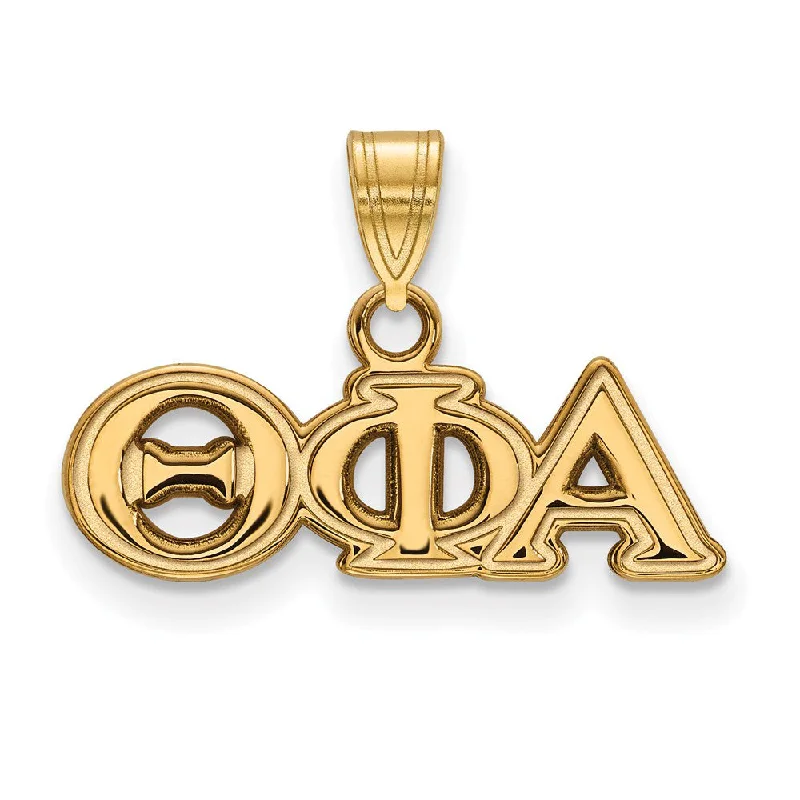 Amethyst - Faceted Pendants with Silver - Wire Wrapping14K Plated Silver Theta Phi Alpha Small Greek Letters Pendant