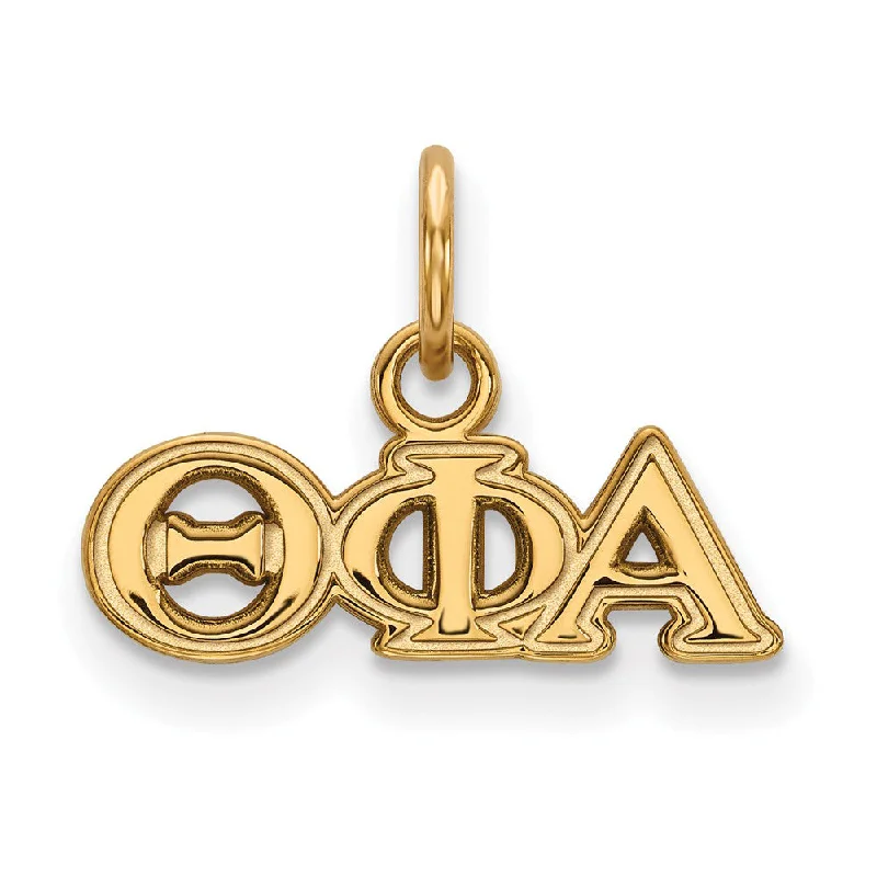 Lapis Lazuli Pendants with Gold - Leaf Accents14K Gold Plated Silver Theta Phi Alpha XS (Tiny) Greek Letters Charm