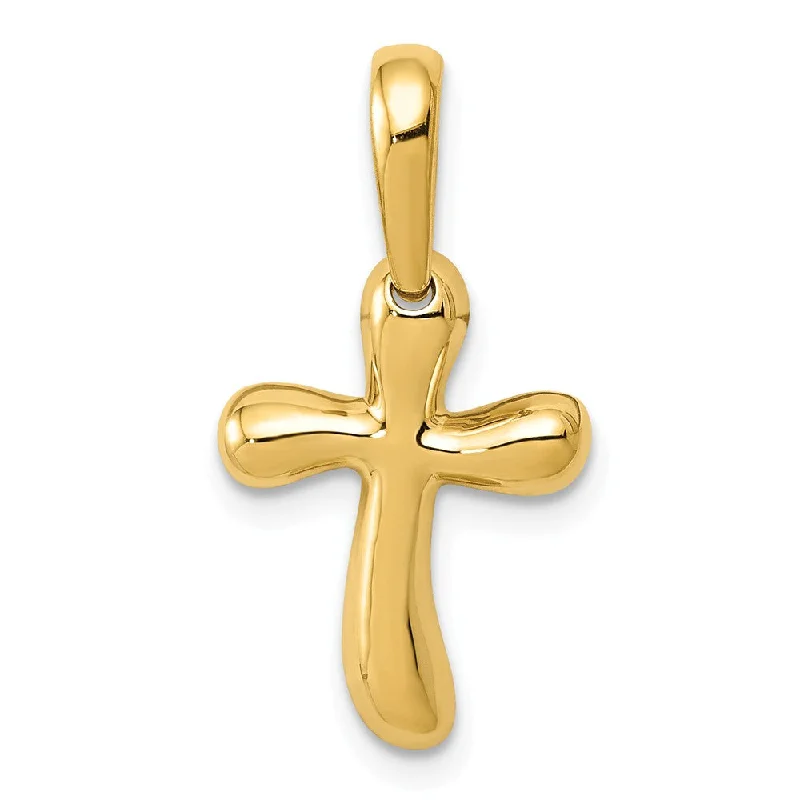 Jade - Carved Pendants in the Form of a Buddha Statue14k Yellow Gold Small Polished Freeform Cross Pendant