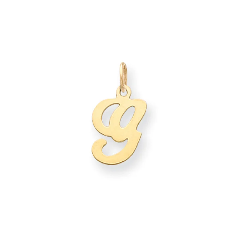 Recycled Metal Pendants with Upcycled Jewelry Components14k Yellow Gold, Sophia Collection, Small Script Initial G Pendant