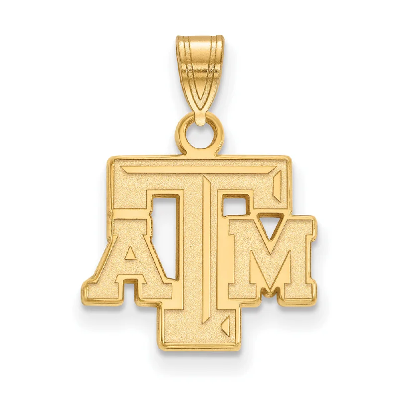 Sterling Silver Pendants with Hand - Engraved Family Crests14k Yellow Gold Texas A&M U. Small Fancy 'TAM' Pendant