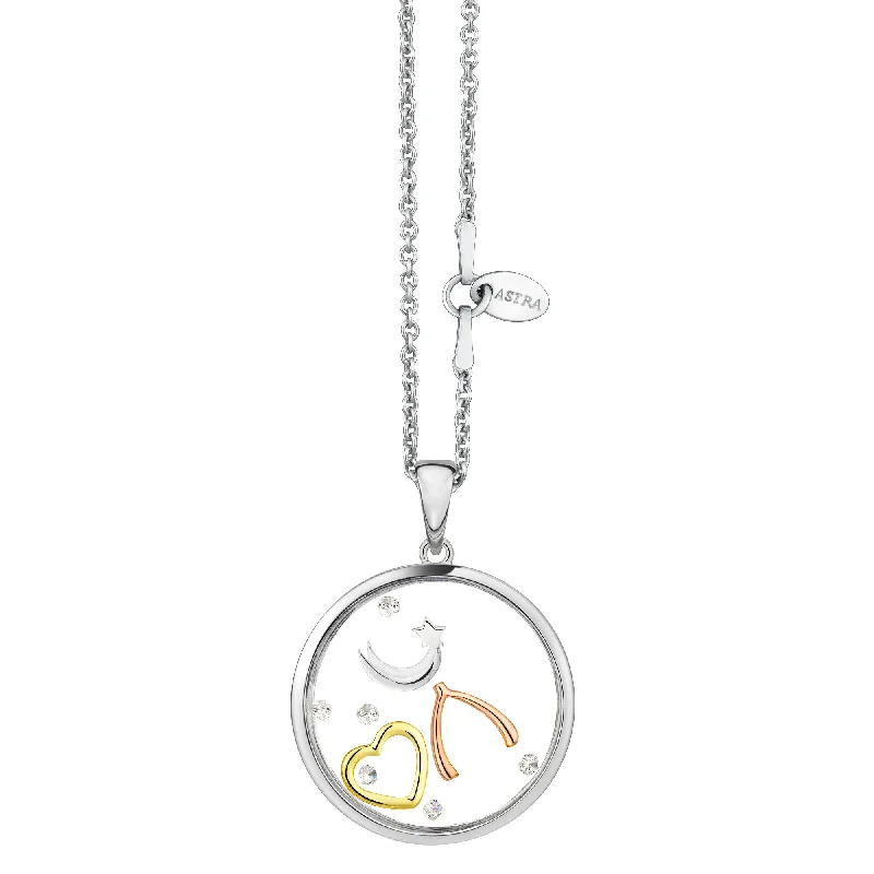 Infinity - Symbol Pendant Necklaces with Sapphire - Set LinksAstra - 'Life Is A Miracle' Pendant