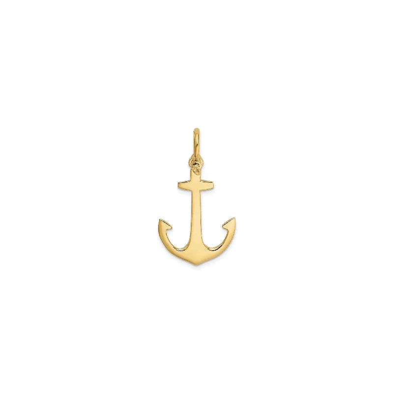 Leather - Wrapped Pendants with Brass Stud Embellishments3D Anchor Pendant (14K)