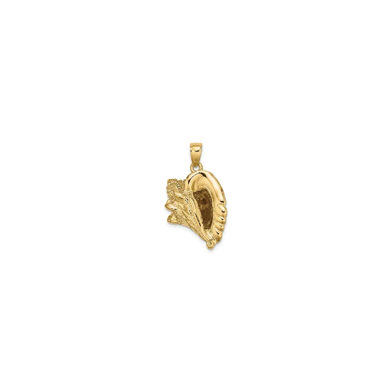 Crystal - Encrusted Pendants in the Shape of a Crown3D Conch Shell Pendant (14K)