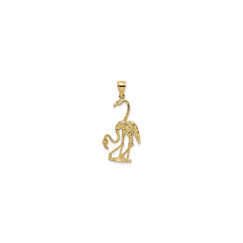 Lapis Lazuli Pendants with Gold - Leaf Accents3D Double Flamingo Pendant (14K)