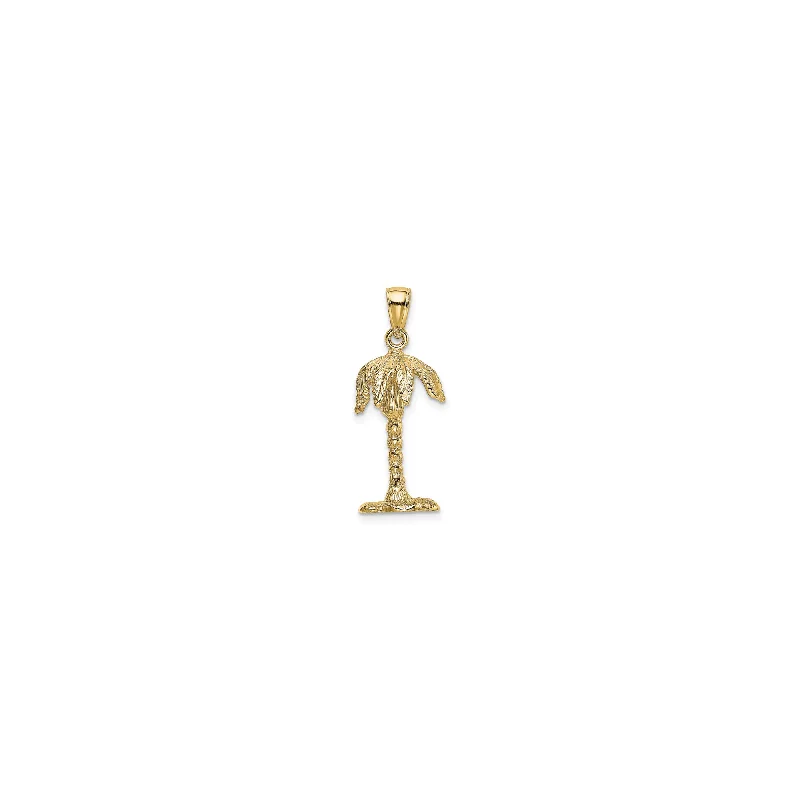 Bone - Carved Pendants with Tribal - Inspired Symbols3D Palm Tree Pendant (14K)