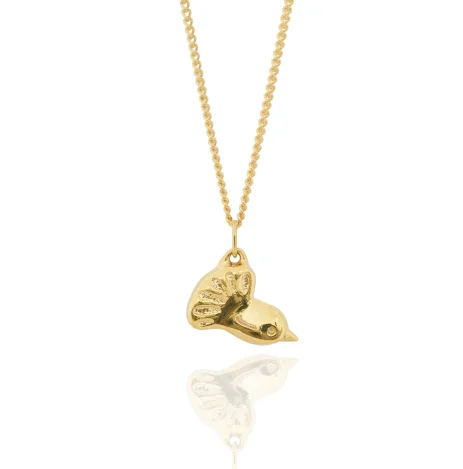 Horseshoe - Pendant Necklaces with Lucky Four - Leaf Clover CharmsBoh Runga Petite Fantail Pendant - 9ct Yellow Gold