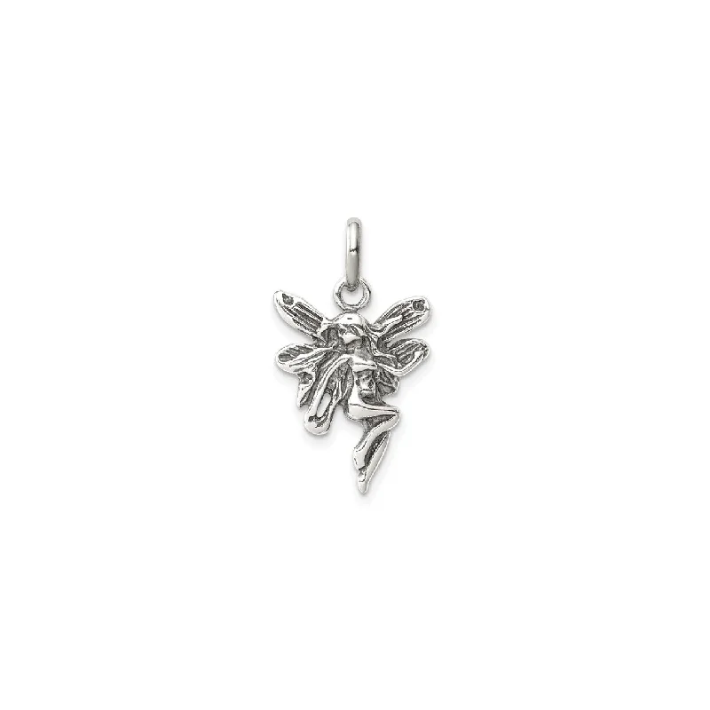 Key - Pendant Necklaces with Antique - Style EngravingsAntiqued Fairy Pendant (Silver)