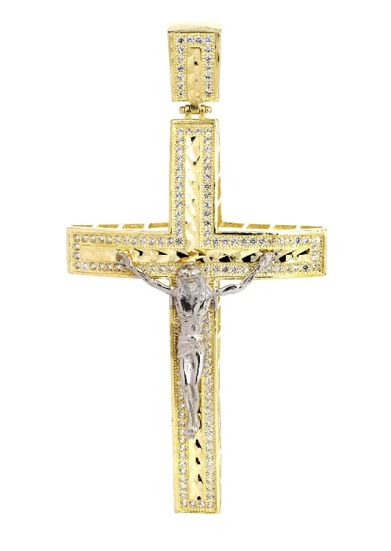 Angel - Wing Pendant Necklaces with Filigree Metalwork10K Gold Cross / Crucifix Pendant  |  10.8 Grams