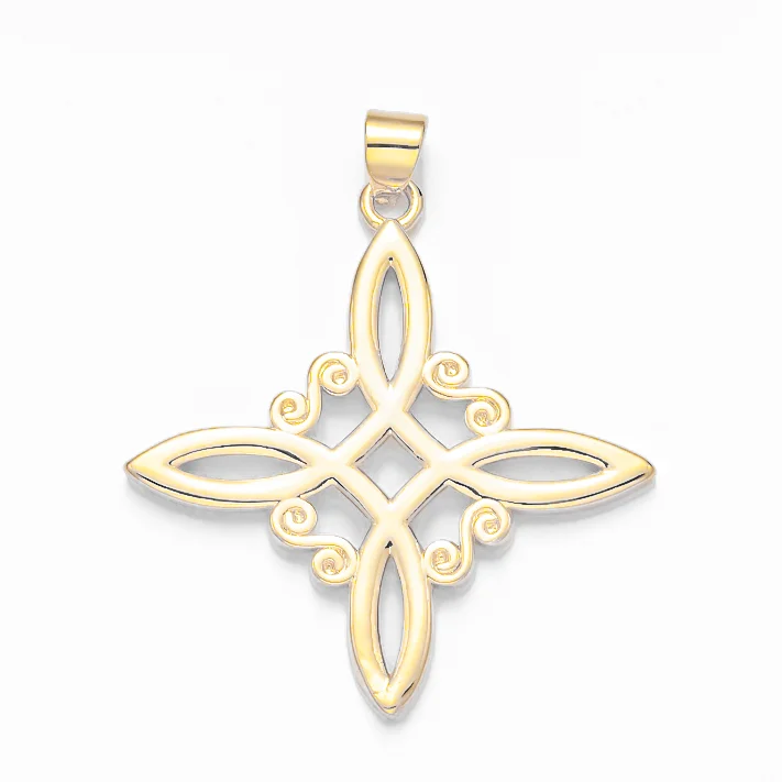 Turquoise - Inlaid Pendants with Southwest - Style Geometric PatternsCeltic Eternity Knot Pendant (14K)