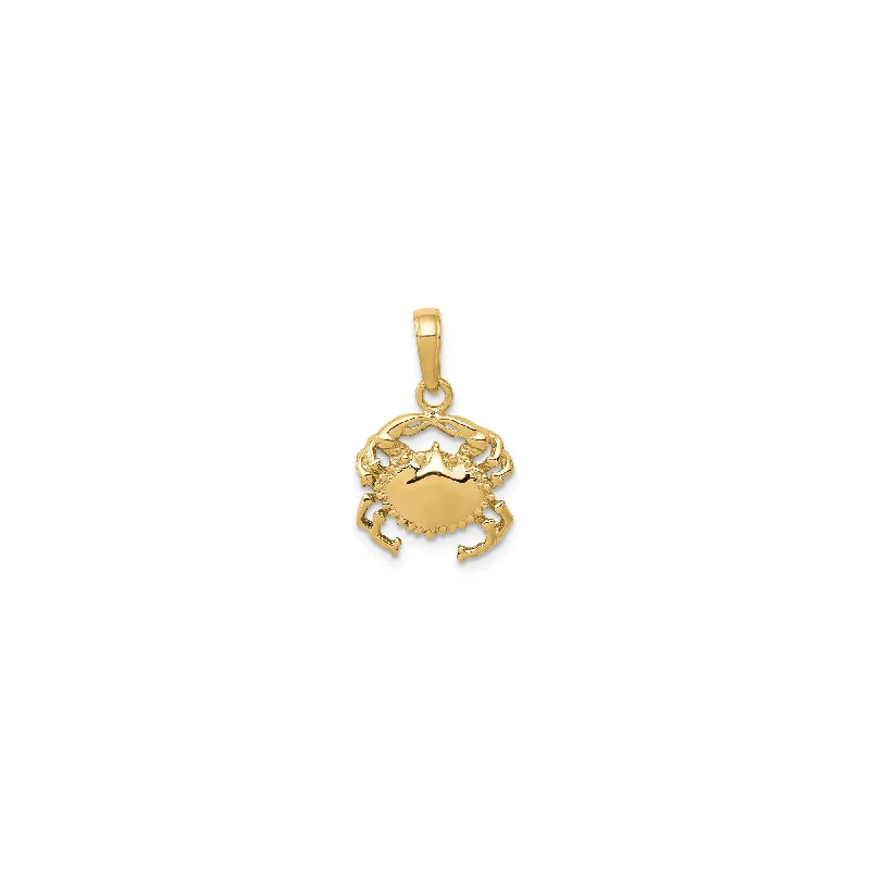 Leather - Wrapped Pendants with Brass Stud EmbellishmentsClassic Crab Pendant (14K)