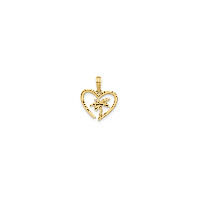 Coral - Trimmed Pendants with Seashell and Pearl AccentsCoconut Tree Heart Pendant (14K)