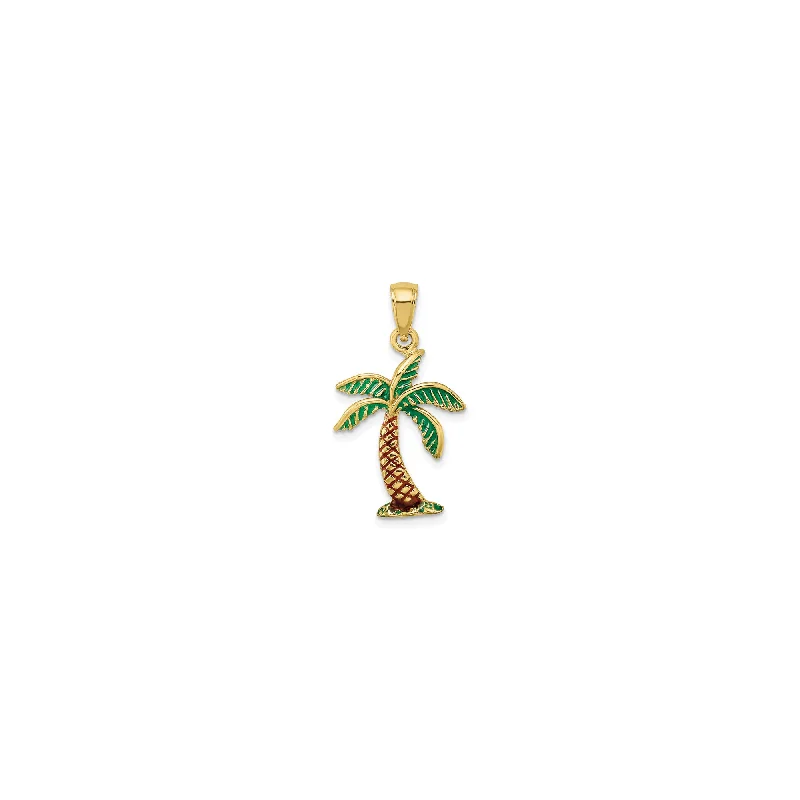 Stainless Steel Pendants with Laser - Etched Motivational QuotesColorful Coconut Tree Pendant (14K)