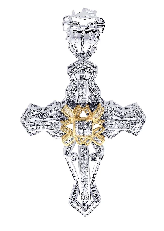 Cross - Pendant Necklaces with Intricate Celtic Knotwork CarvingsDiamond Cross Pendant| 3.15 Carats| 26.44 Grams