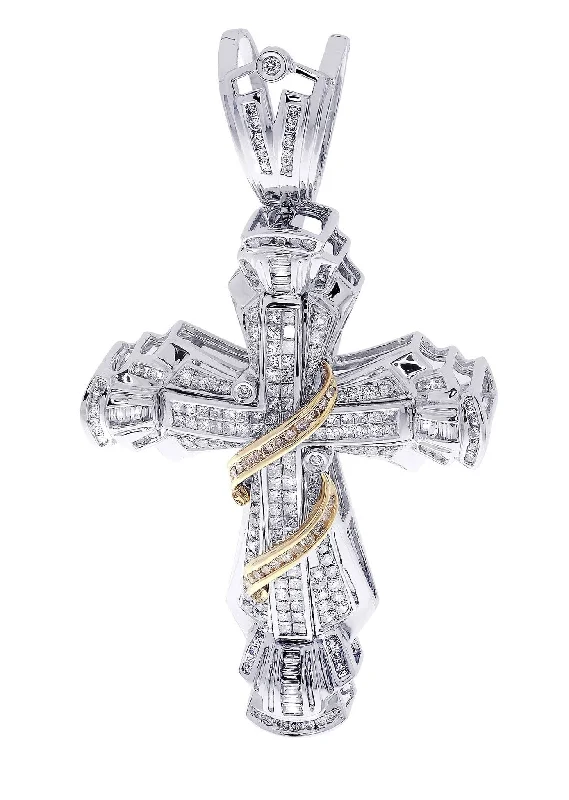 Elephant - Pendant Necklaces with Ivory - Look Resin and Gold PlatingDiamond Cross Pendant| 3.3 Carats| 23.19 Grams