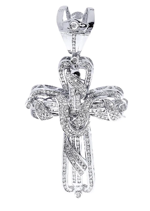 Key - Pendant Necklaces with Antique - Style EngravingsDiamond Cross Pendant| 3.34 Carats| 29.13 Grams