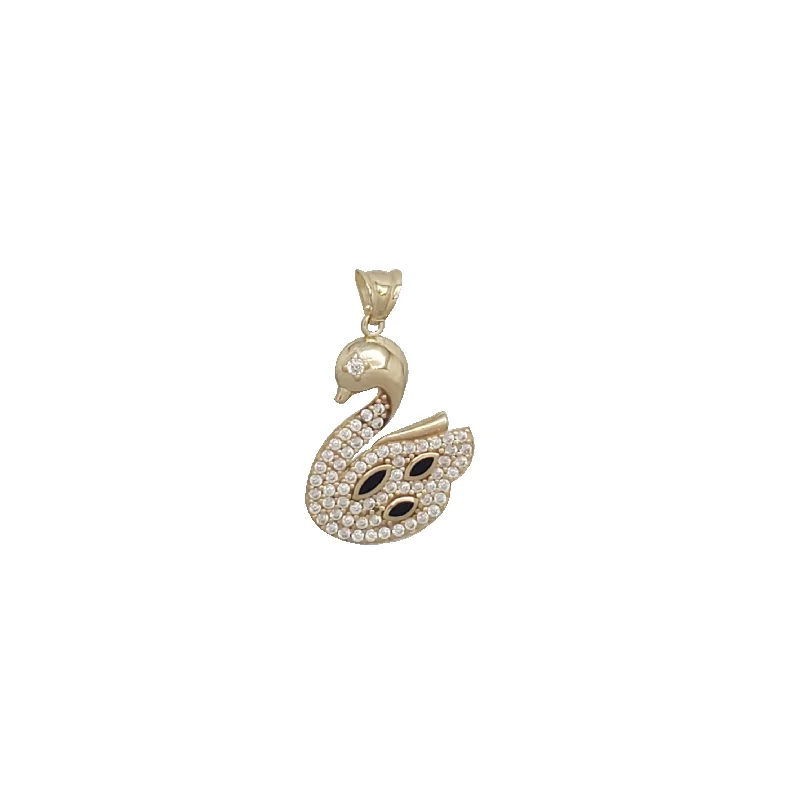 Jade - Carved Pendants in the Form of a Buddha StatueColor Stone Swan Pendant (14K)