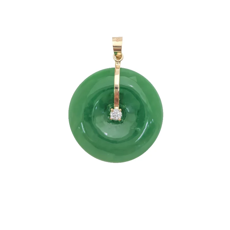 Gold - Plated Pendants with Enameled Floral BouquetsCZ Jade Disc Pendant (14K)