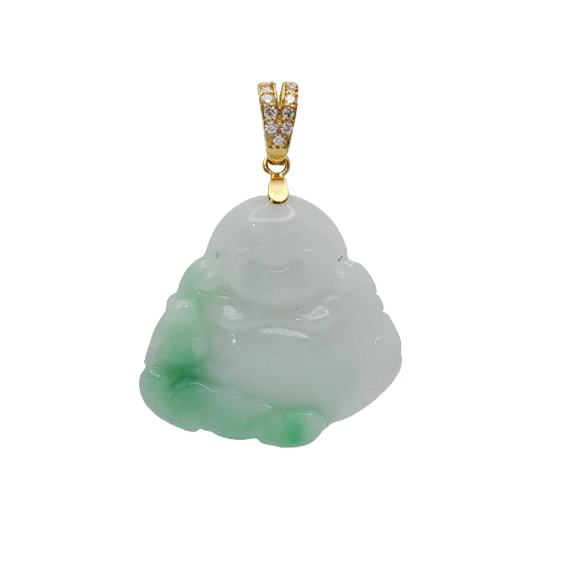 Turquoise - Inlaid Pendants with Southwest - Style Geometric PatternsDiamond Jade Laughing Buddha Pendant (14K)