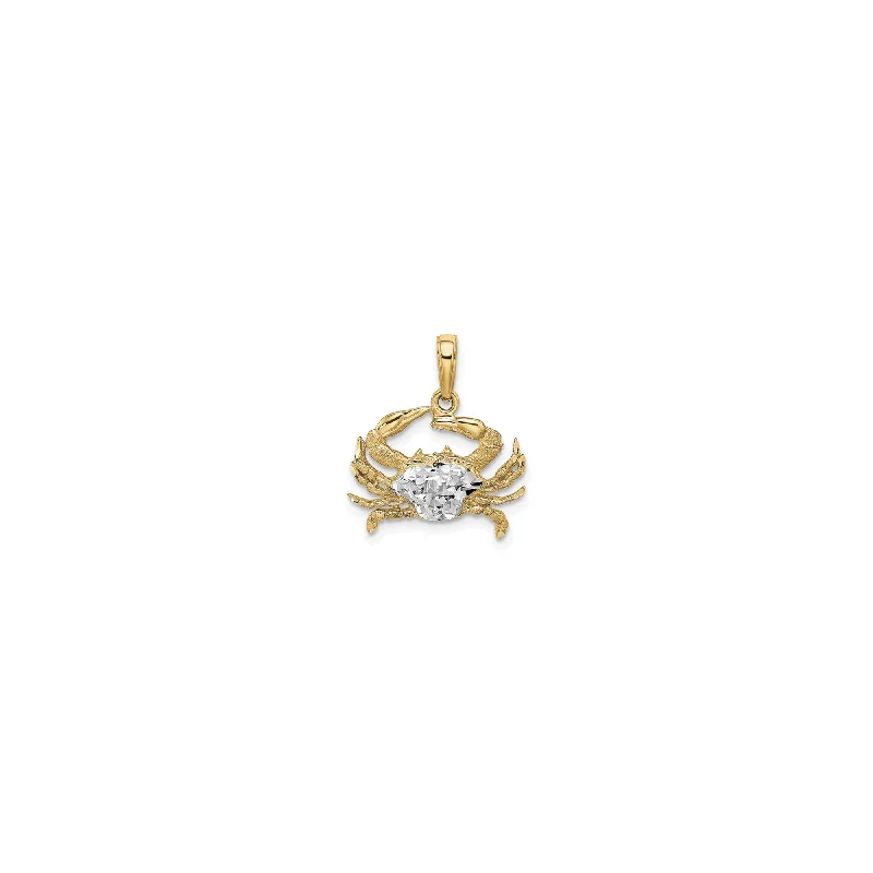 Gold - Plated Pendants with Enameled Floral BouquetsDiamond-cut Blue Crab Pendant (14K)