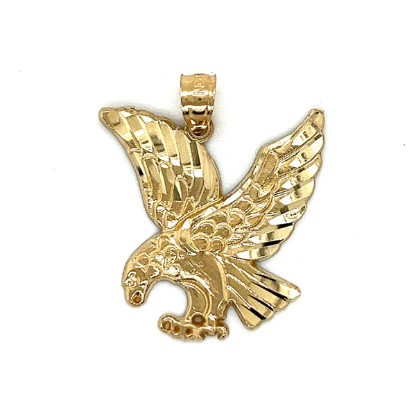 Recycled Metal Pendants with Upcycled Jewelry ComponentsDiamond-Cut Eagle Pendant (14K)