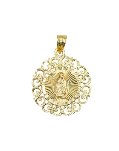 Resin Pendants with Encapsulated Butterfly WingsDiamond-Cut Round Virgin Mary Pendant (14K)